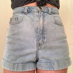 American Apparel High Waisted Denim Shorts
